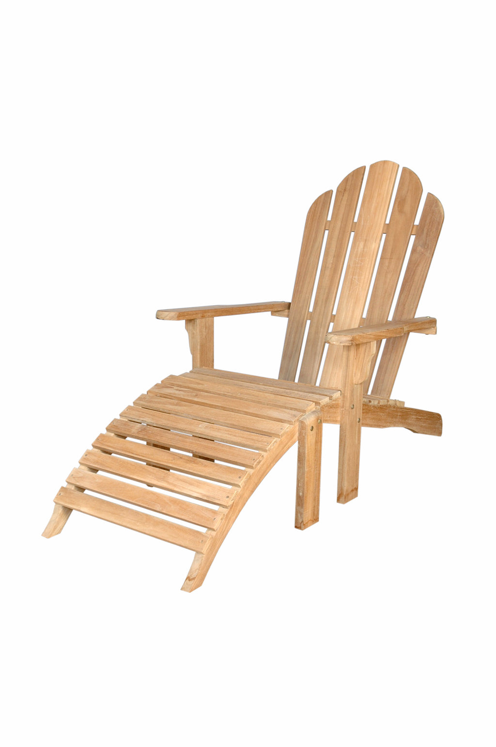 Teak Adirondack Chair with matching teak ottoman - hero