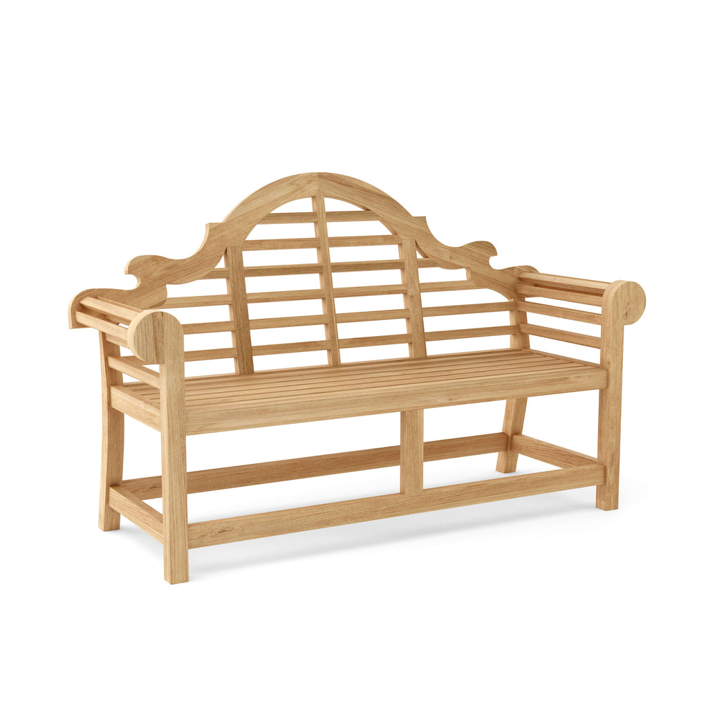 Anderson Teak BH-195 Marlborough two-seat bench, angled front view