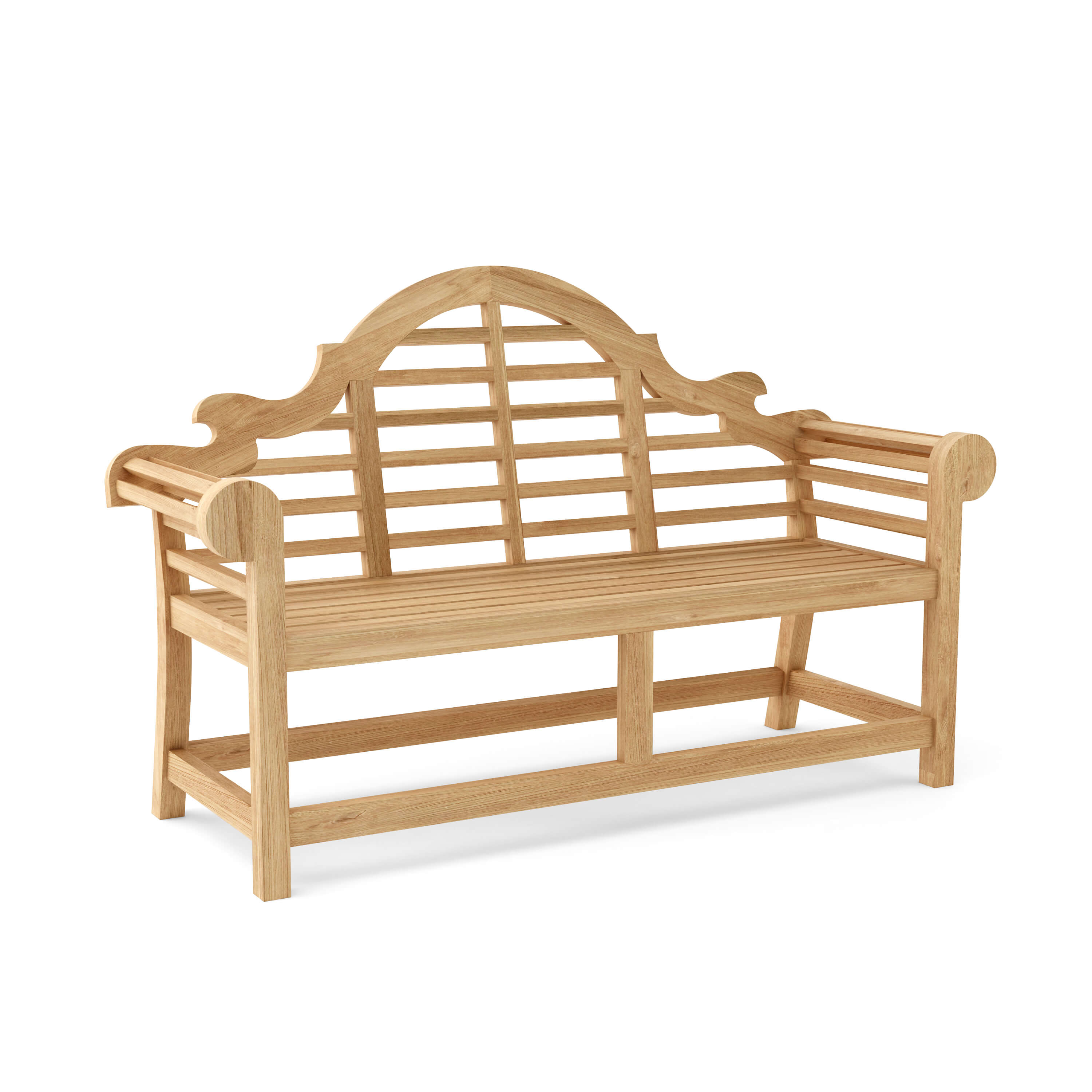 Anderson Teak BH-195 Marlborough two-seat bench, angled front view