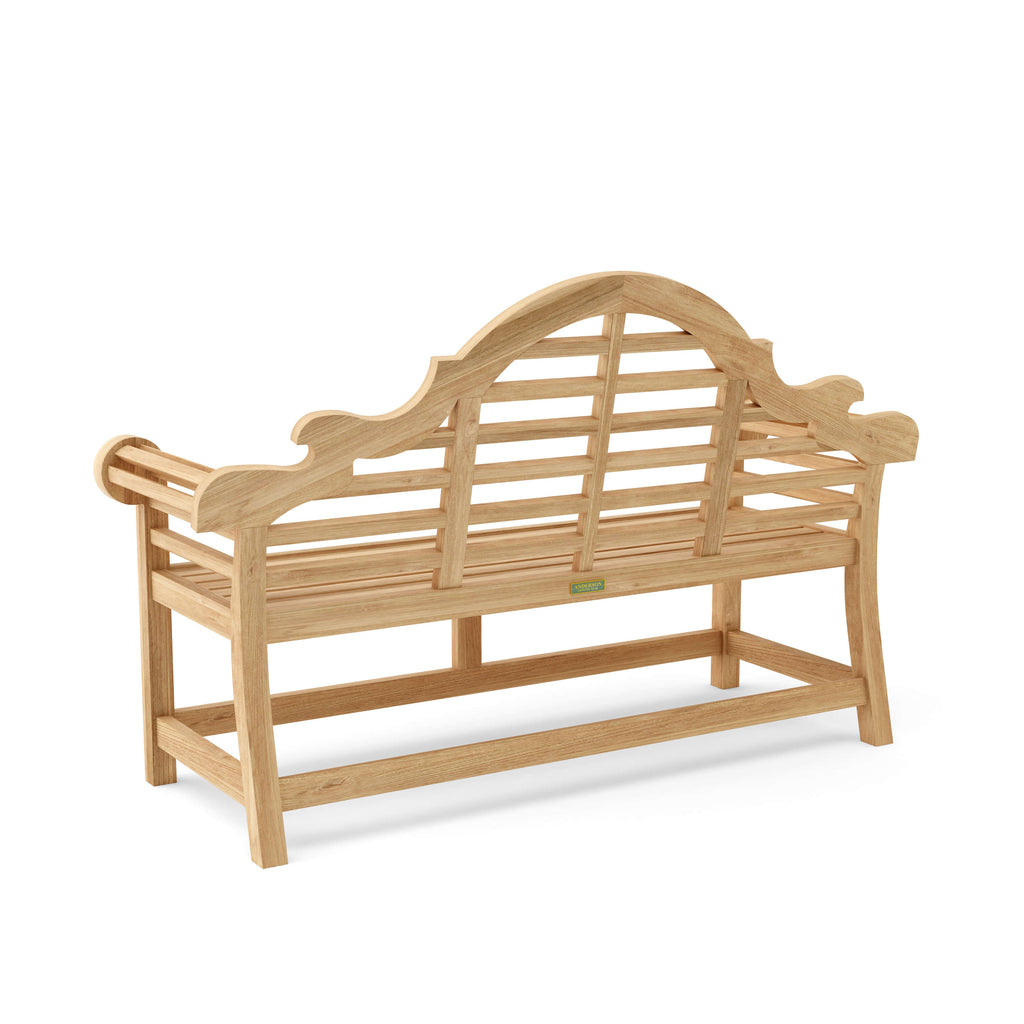 Anderson Teak BH-195 Marlborough two-seat bench, rear view