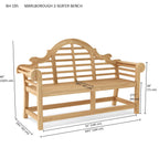 Anderson Teak BH-195 Marlborough two-seat bench dimension diagram