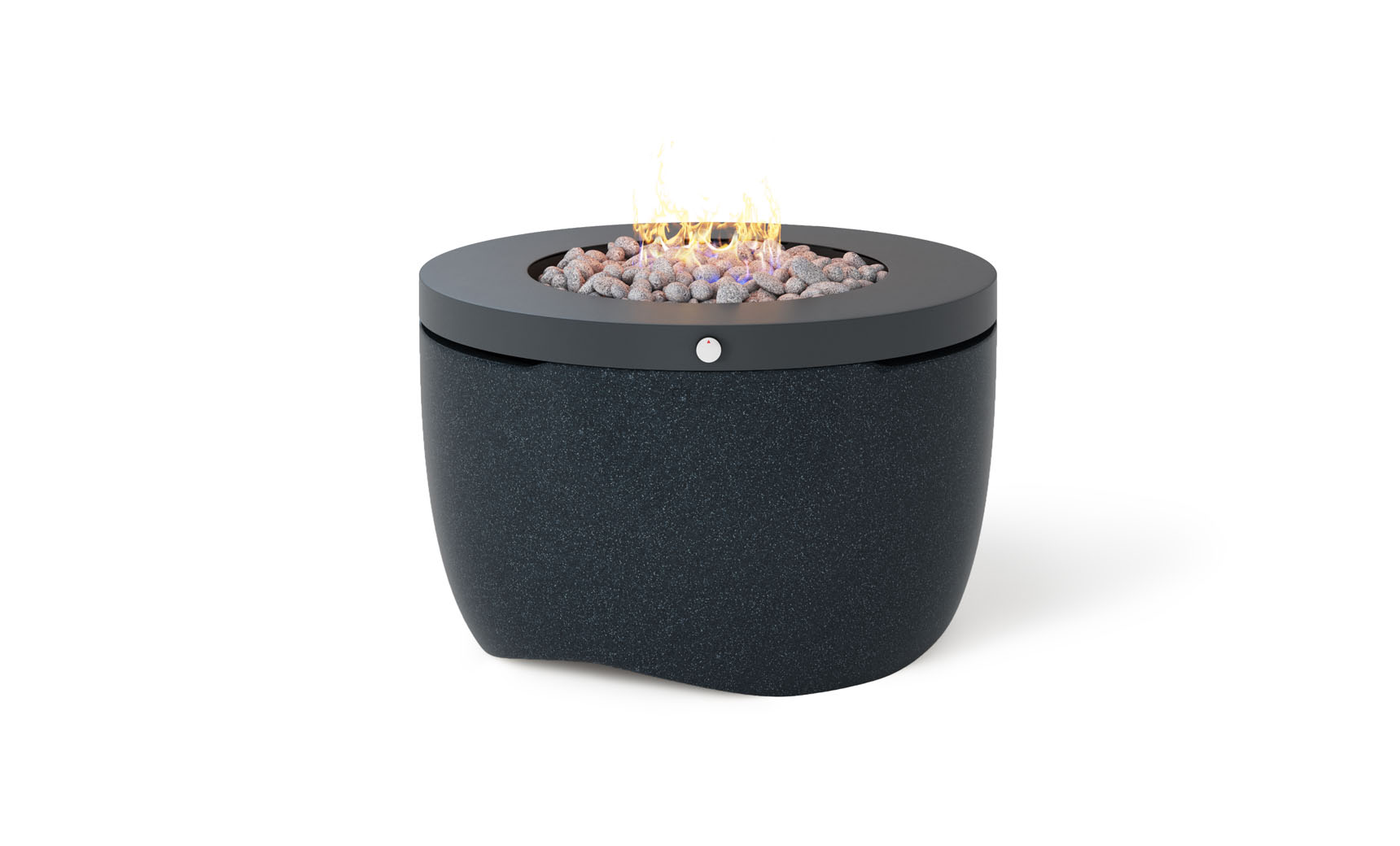 Ledge Lounger Halo Firepit, Nightfall resin color, round patio fire pit