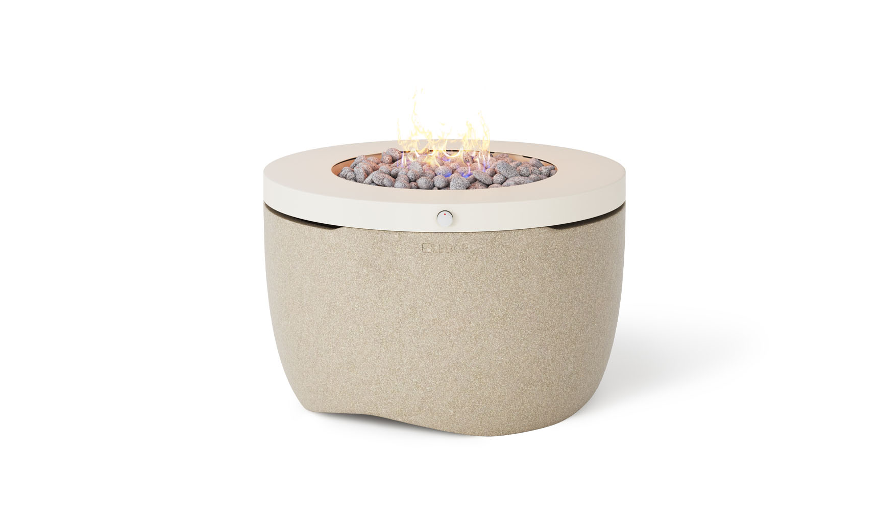 Ledge Lounger Halo Firepit, Sunset resin color, round patio fire pit