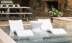 Ledge Lounger Signature Chaise Deep bundle lifestyle, White, poolside patio setting