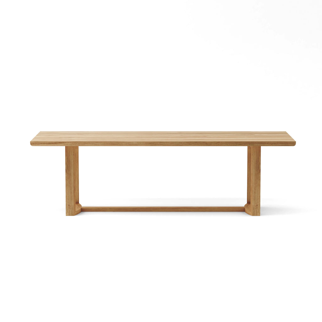 DS-227 solid teak 102-inch outdoor dining table, side view