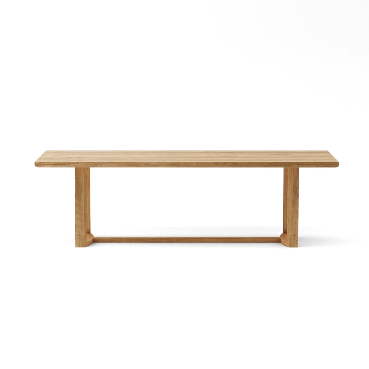 DS-227 solid teak 102-inch outdoor dining table, side view