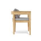 Anderson Teak Coronado Dining Chair, Cast Slate cushion, side view