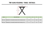 Windsor 24-inch folding teak table - dimensions