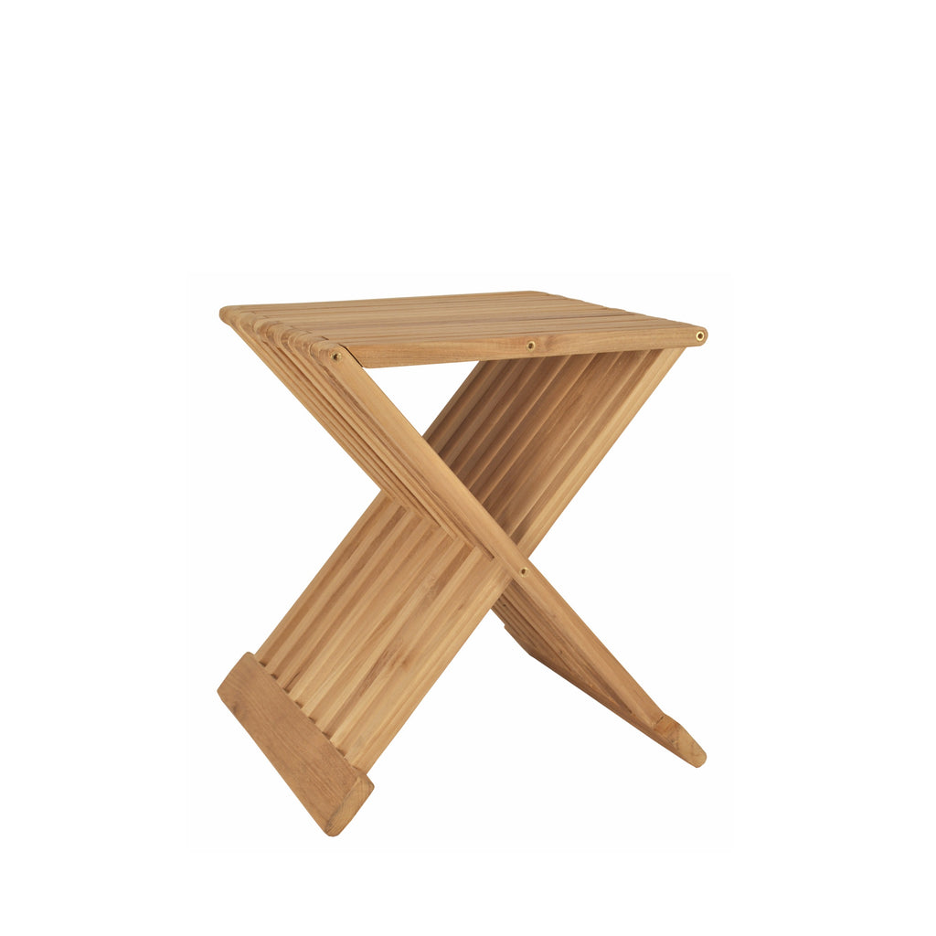 Marilla 16-inch folding teak side table