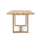 DS-227 solid teak outdoor dining table, end view