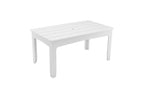 Ledge Lounger Mainstay Rectangular Dining Table, White, slatted top umbrella sleeve