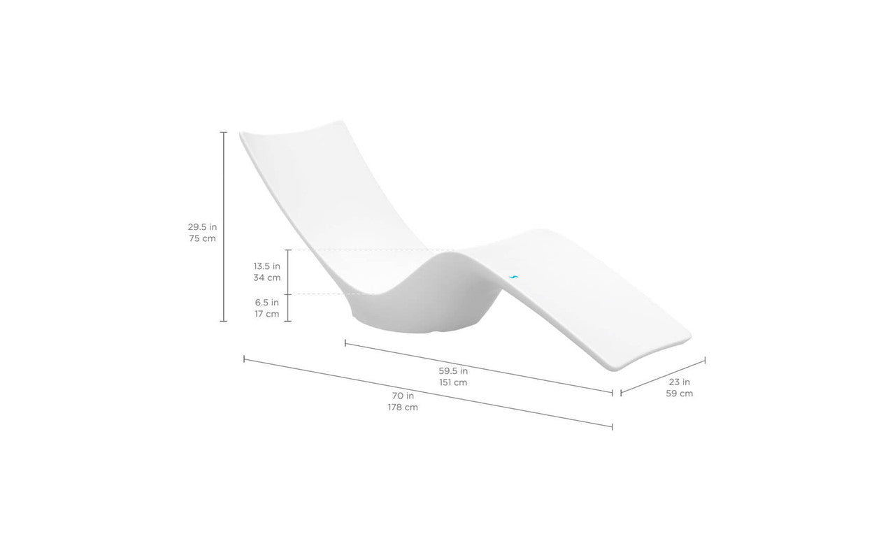 Ledge Lounger Autograph Chaise dimensions and specifications diagram