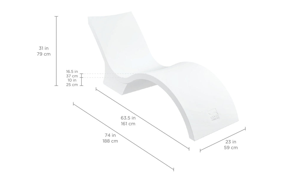 Ledge Lounger Signature Chaise Deep dimensions and specifications diagram