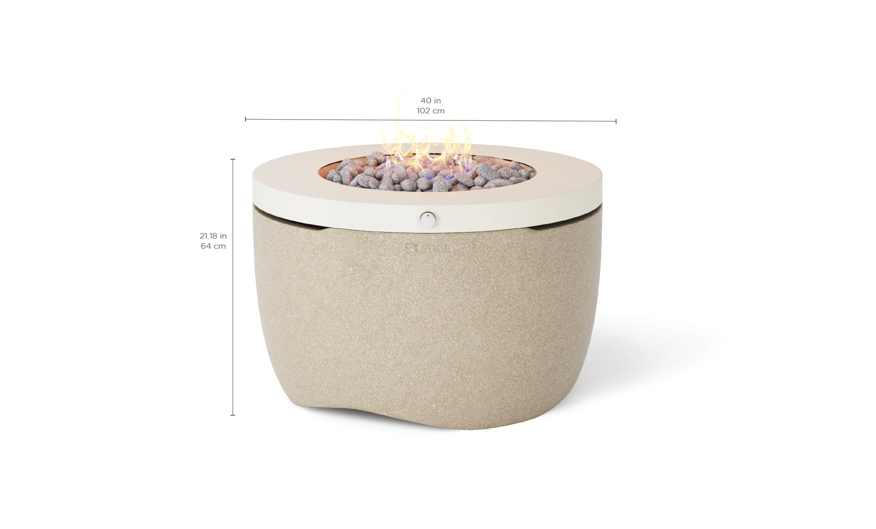 Ledge Lounger Halo Firepit dimensions and specifications diagram