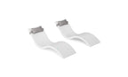 Two White Signature Chaises with two Cadet Gray headrest pillows; the four-piece set includes no table.