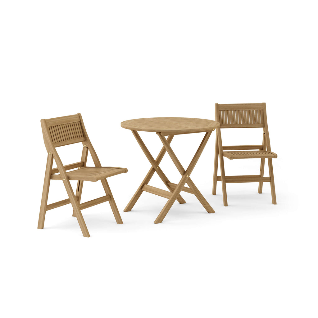 Windsor 3-Piece Round Bistro Set — complete set, three-quarter view