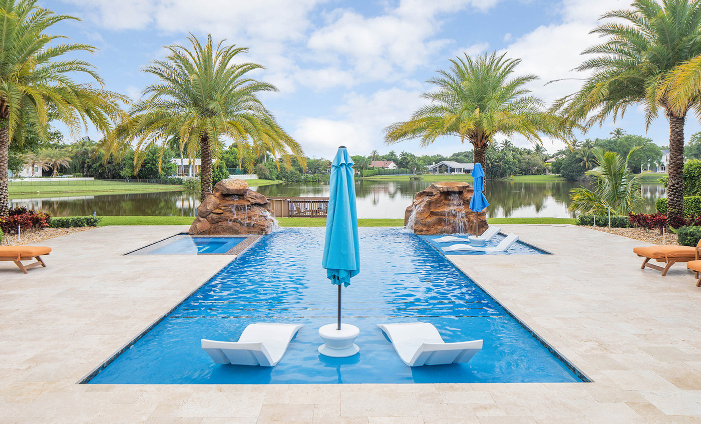 Signature Chaise + Side Table In-Pool Set — 2 Loungers