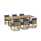 Junus 7-Piece Teak & Wicker Outdoor Dining Set — Seats 6