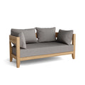 Anderson Teak Coronado Deep Seating Loveseat, solid teak frame, Cast Slate cushion, front angle view