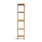Anderson Teak SPA-1515-4 four-shelf spa towel table in natural teak, front view