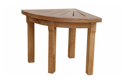 Anderson Teak SPA-1919 shower corner stool, front view