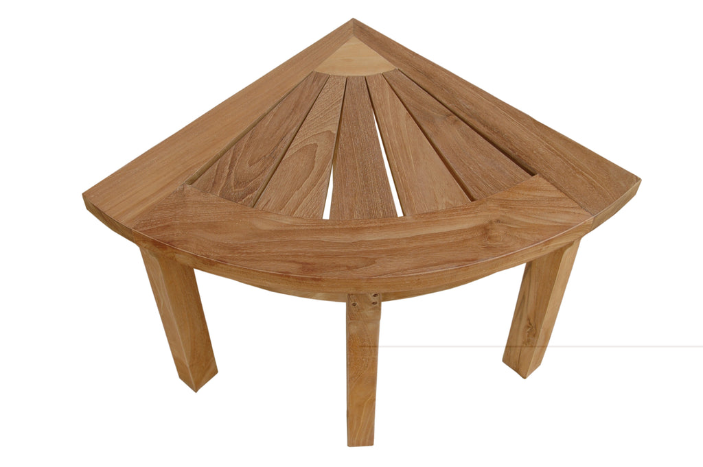 Anderson Teak SPA-1919 shower corner stool, top detail