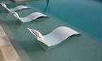 Signature Chaise Deep trio in White on a tanning-ledge poolside setup