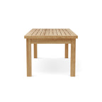 Montage rectangular teak outdoor coffee table, side view — Anderson Teak TB-4824CT