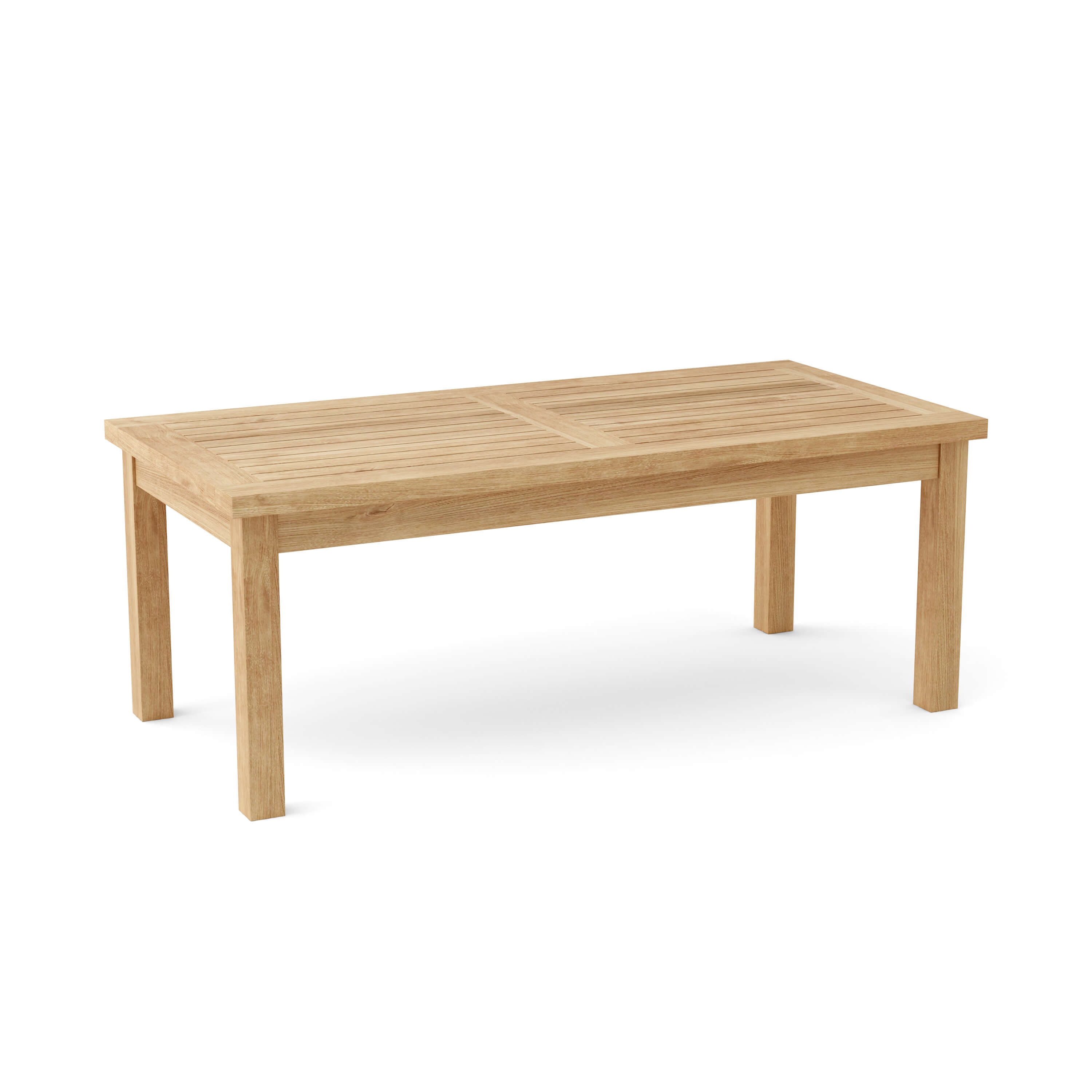 Montage 47-inch rectangular teak outdoor coffee table — Anderson Teak TB-4824CT