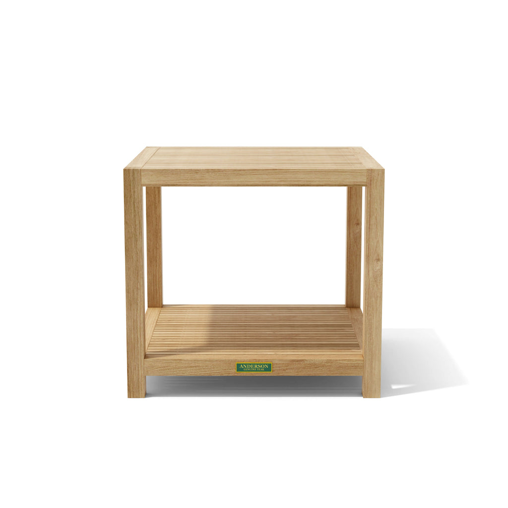 Anderson Teak TB-5656 Glenmore side table with shelf, front view