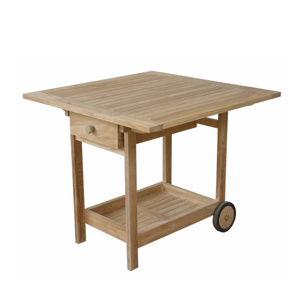 Anderson Teak TR-005 Danica serving cart, three-quarter view