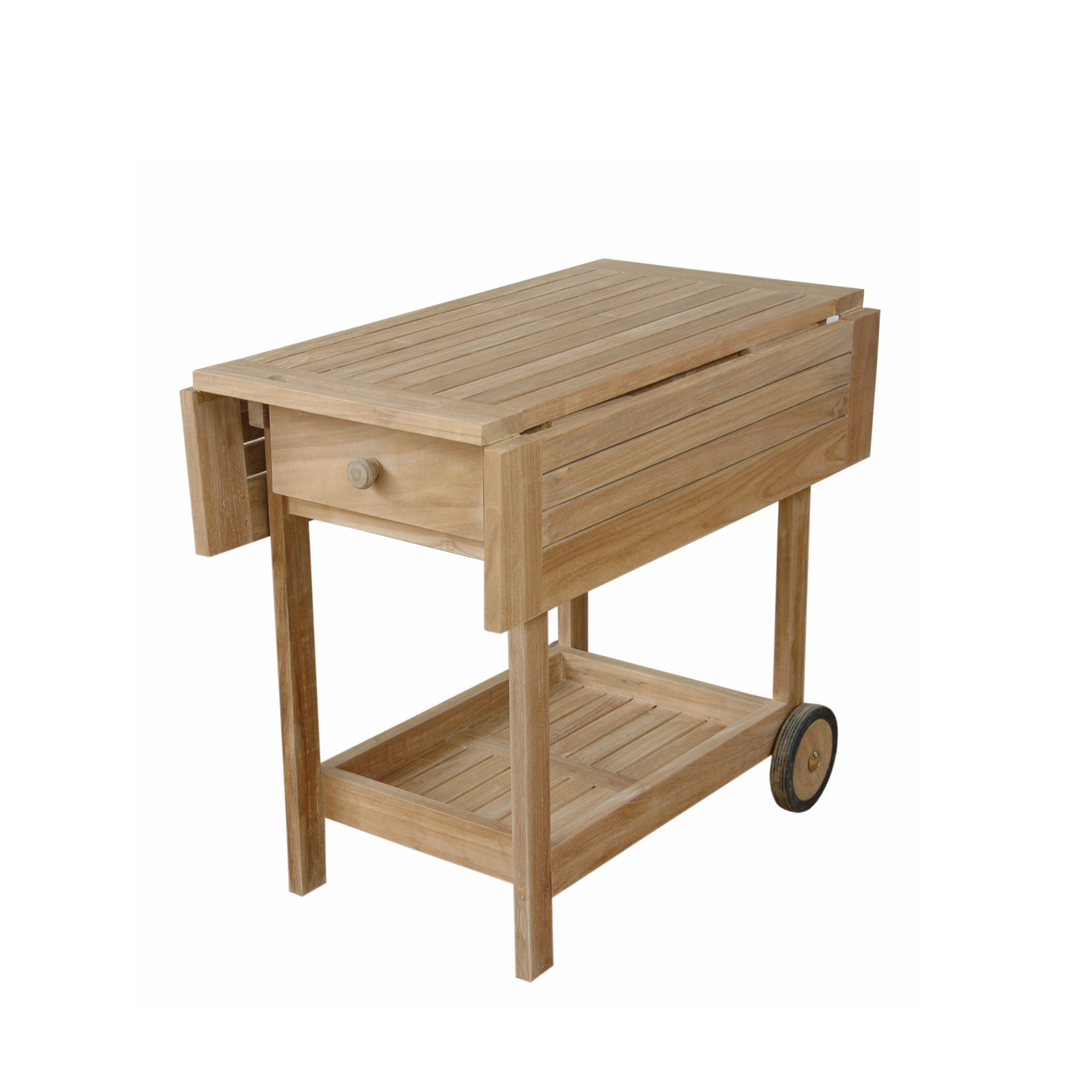 Anderson Teak TR-005 Danica serving cart with drop leaves folded