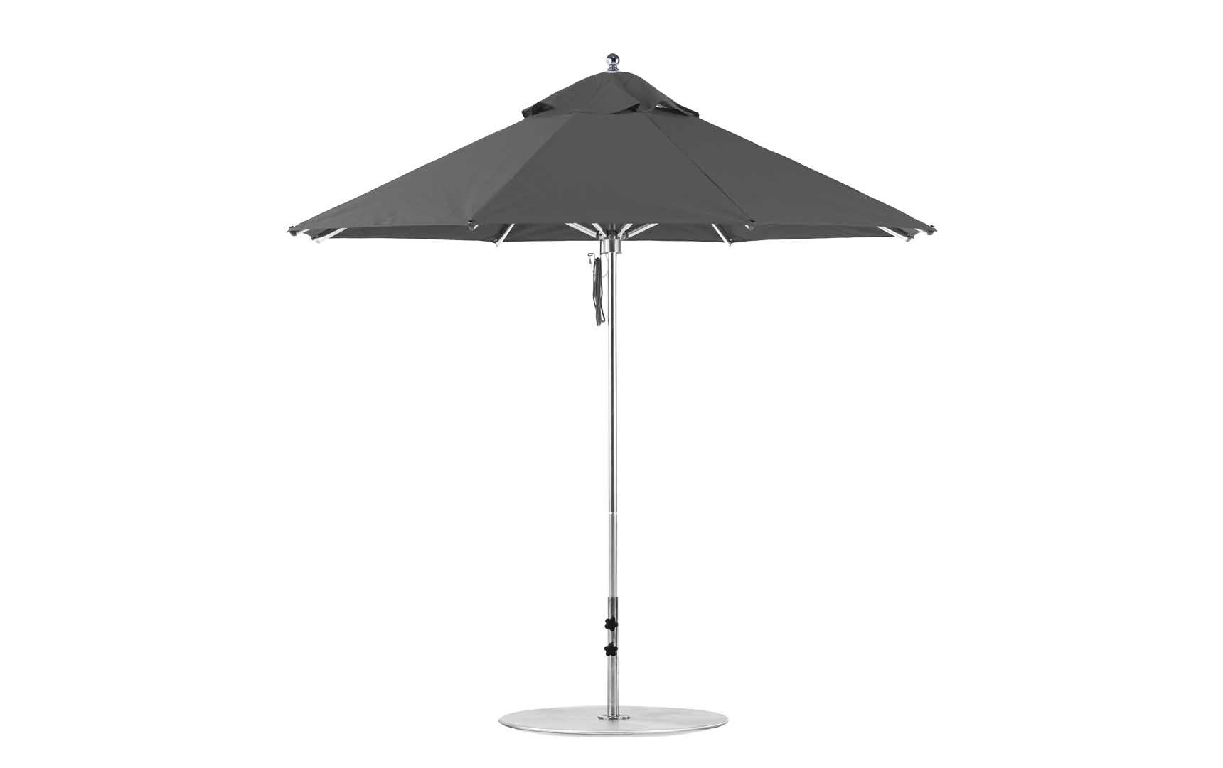 Ledge Lounger 9 foot Octagon Premier Umbrella, Charcoal Gray canopy