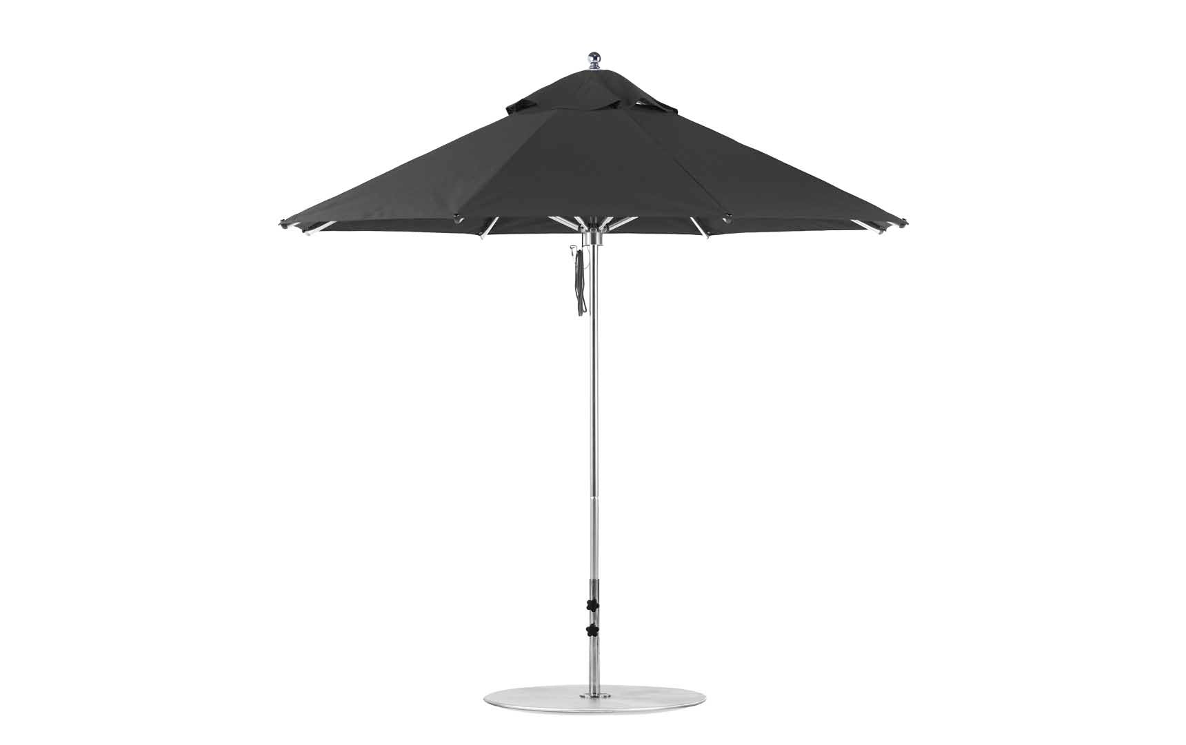 Ledge Lounger 9 foot Octagon Premier Umbrella, Black canopy