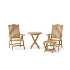 Bahama Katana 4-Piece Reclining Teak Set — complete set, alternate angle