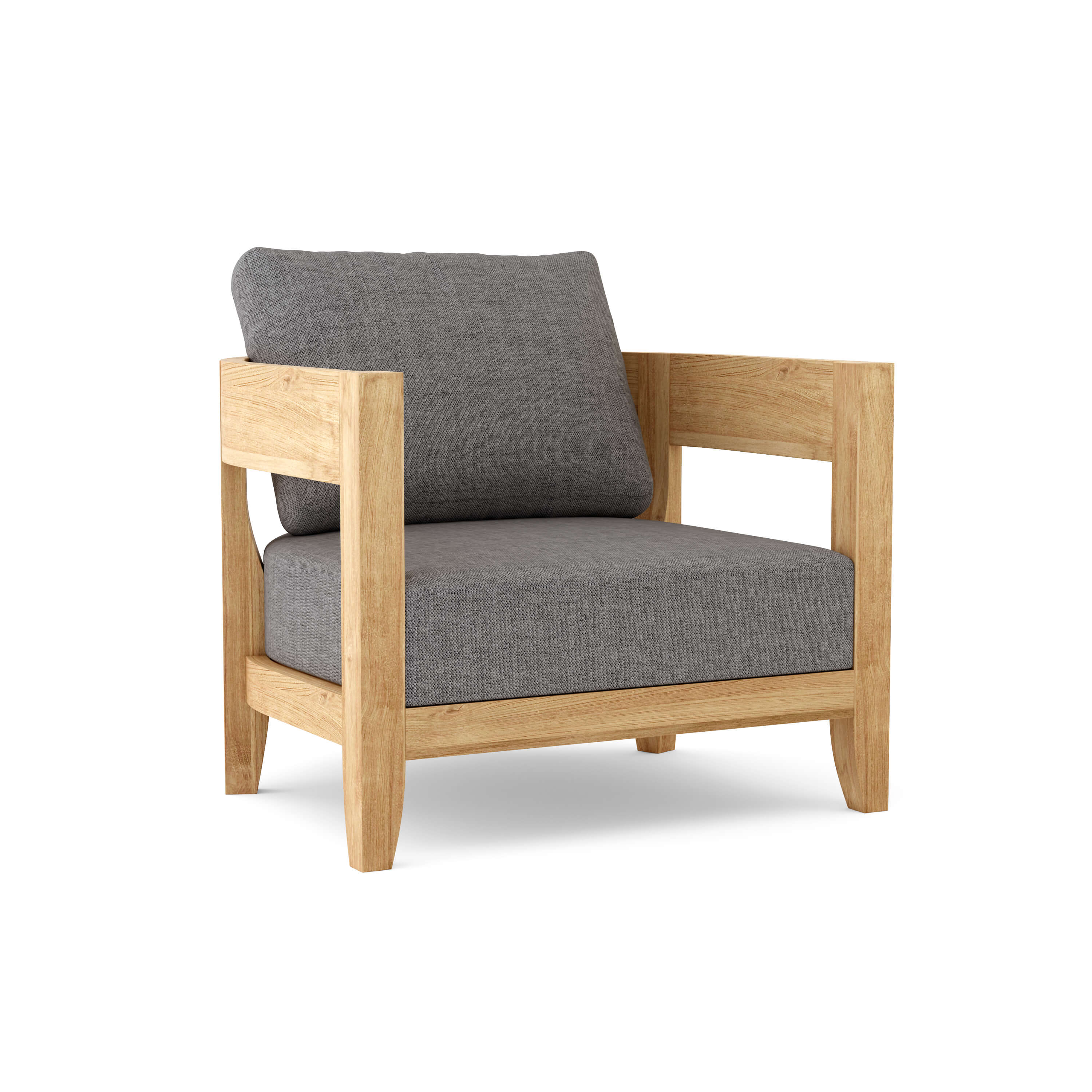 Anderson Teak Coronado Deep Seating Armchair, Cast Slate cushion, detail view