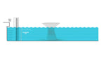 Autograph Standard Side Table water-depth diagram showing use up to 12 inches
