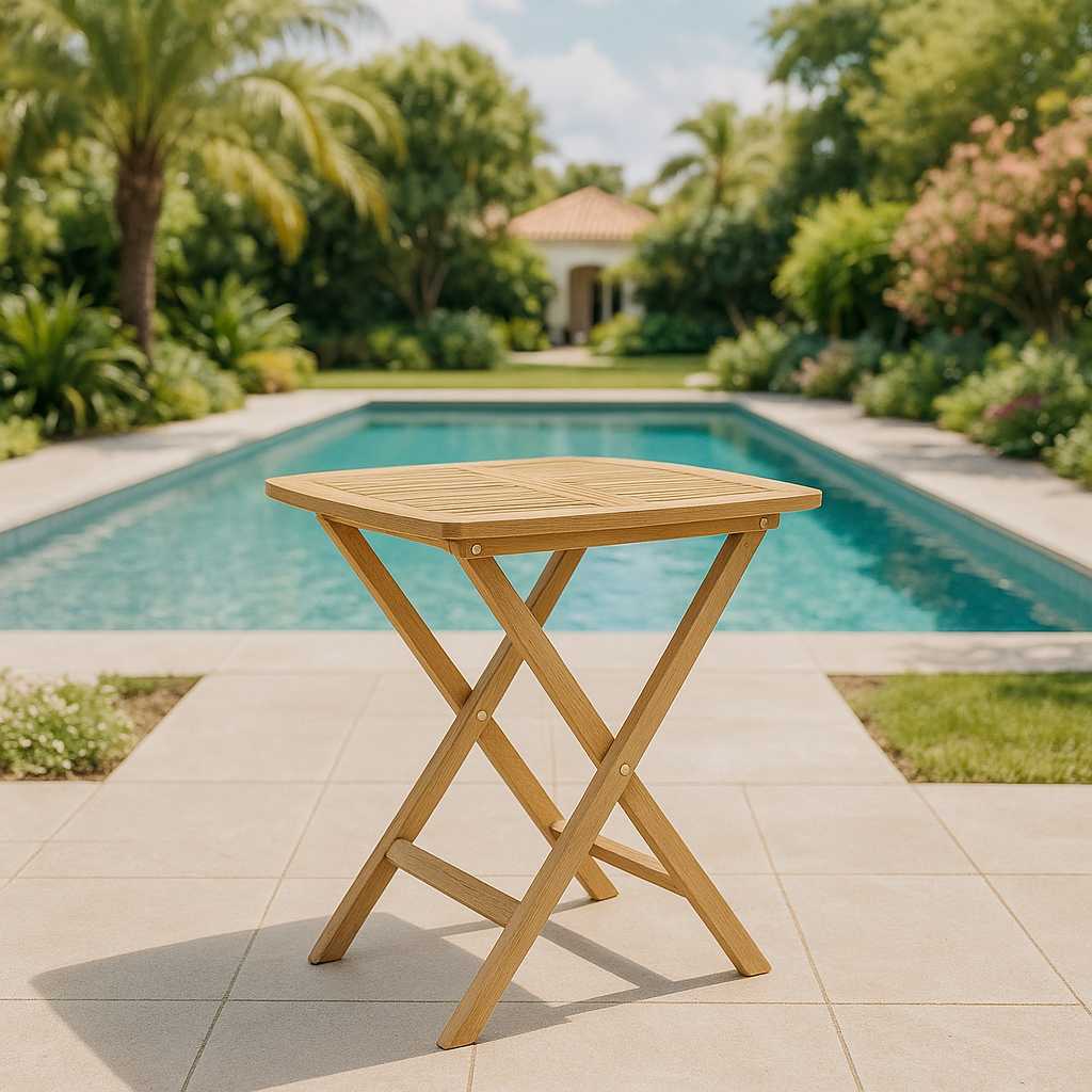 Windsor 24-inch folding teak table - view 2