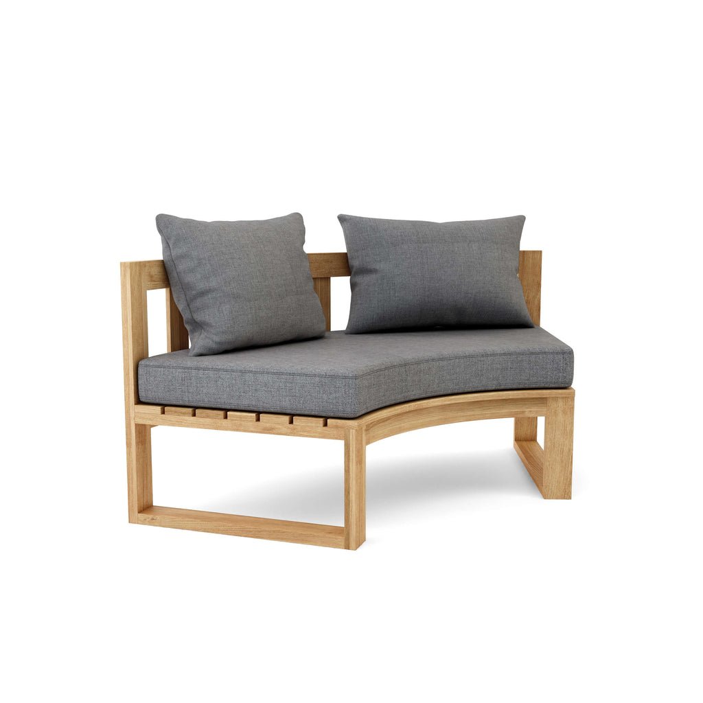 Circular modular teak deep seating set — alternate view