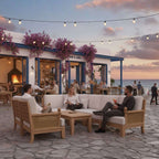 Teak and woven modular lounge set — Luxe — alternate view