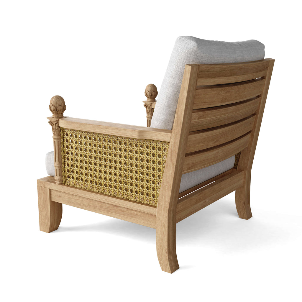 Teak and woven modular lounge set — Luxe — alternate view