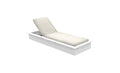 Ledge Lounger Echo Chaise with White resin base and 4634 White fabric cushion