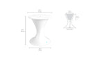 Dimensions diagram for the pedestal in-pool umbrella stand with ice bin.