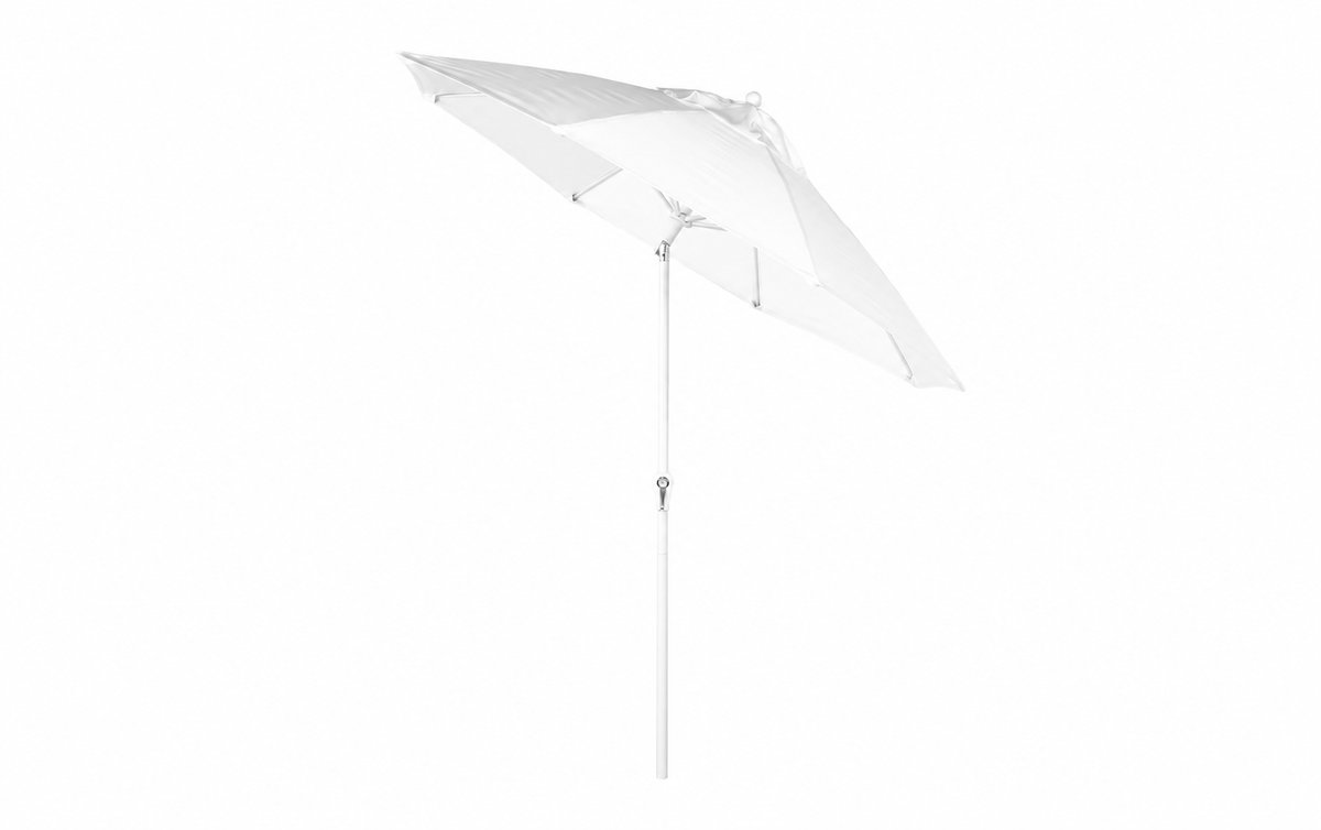 Ledge Lounger Essential 9-foot White canopy and White pole crank auto-tilt umbrella; base sold separately