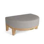 Anderson Teak Coronado Ottoman, solid teak frame, Cast Slate cushion, front angle view
