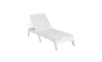 Mainstay Chaise in White resin, shown without its included Cadet Gray cushion to show the frame