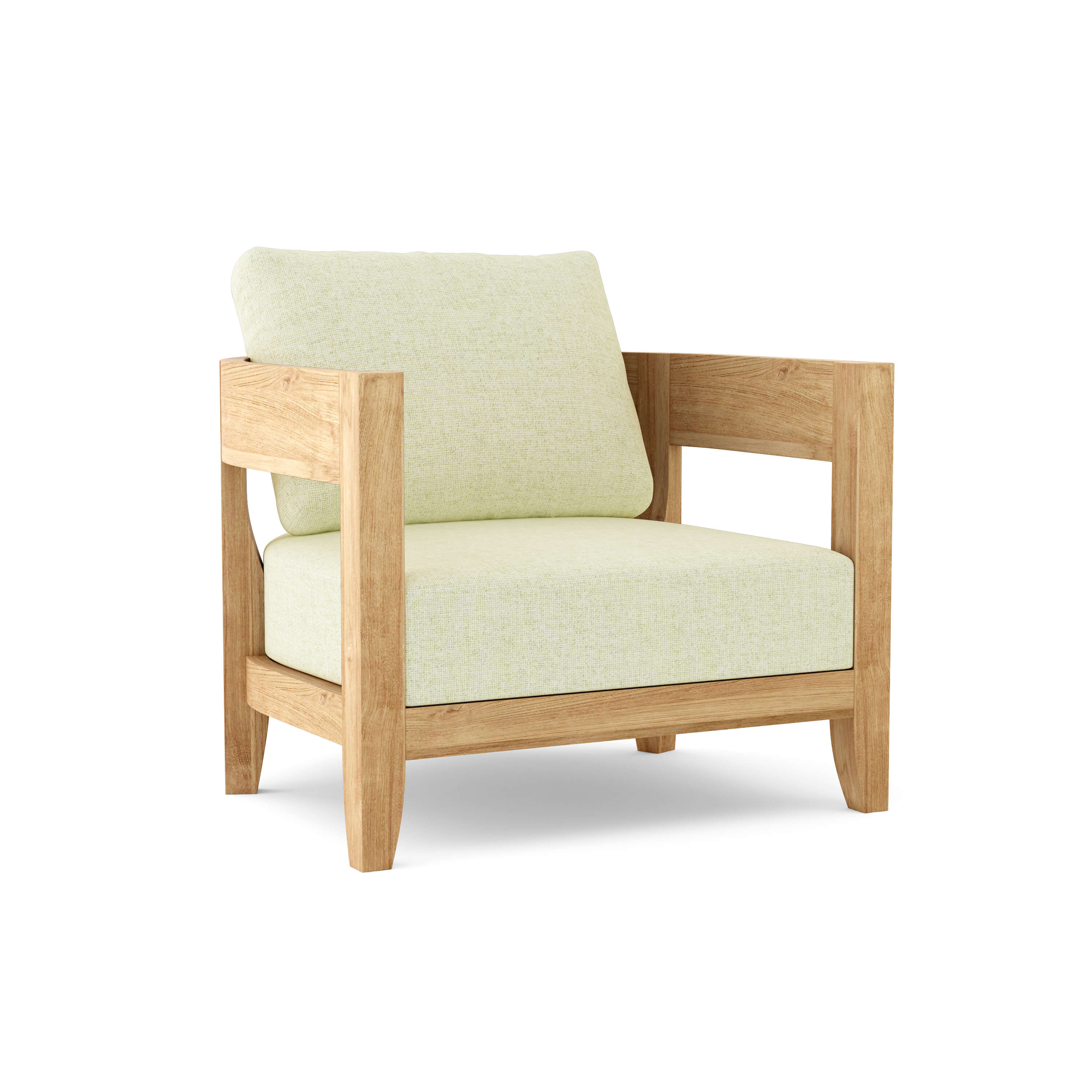 Anderson Teak Coronado Deep Seating Armchair, solid teak frame, Canvas Natural cushion