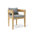 Anderson Teak Coronado Dining Chair, solid teak frame, Cast Slate cushion and back pillow