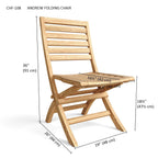 Andrew folding chair dimension diagram (CHF-108)