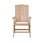 Katana reclining teak armchair, front view